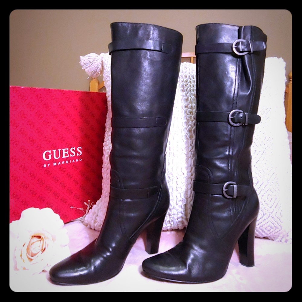 ❤️ Guess Leather Boots NWOT & Box